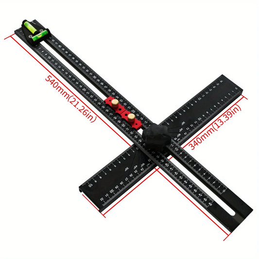 Adjustable 2-in-1 Drilling Square Ruler