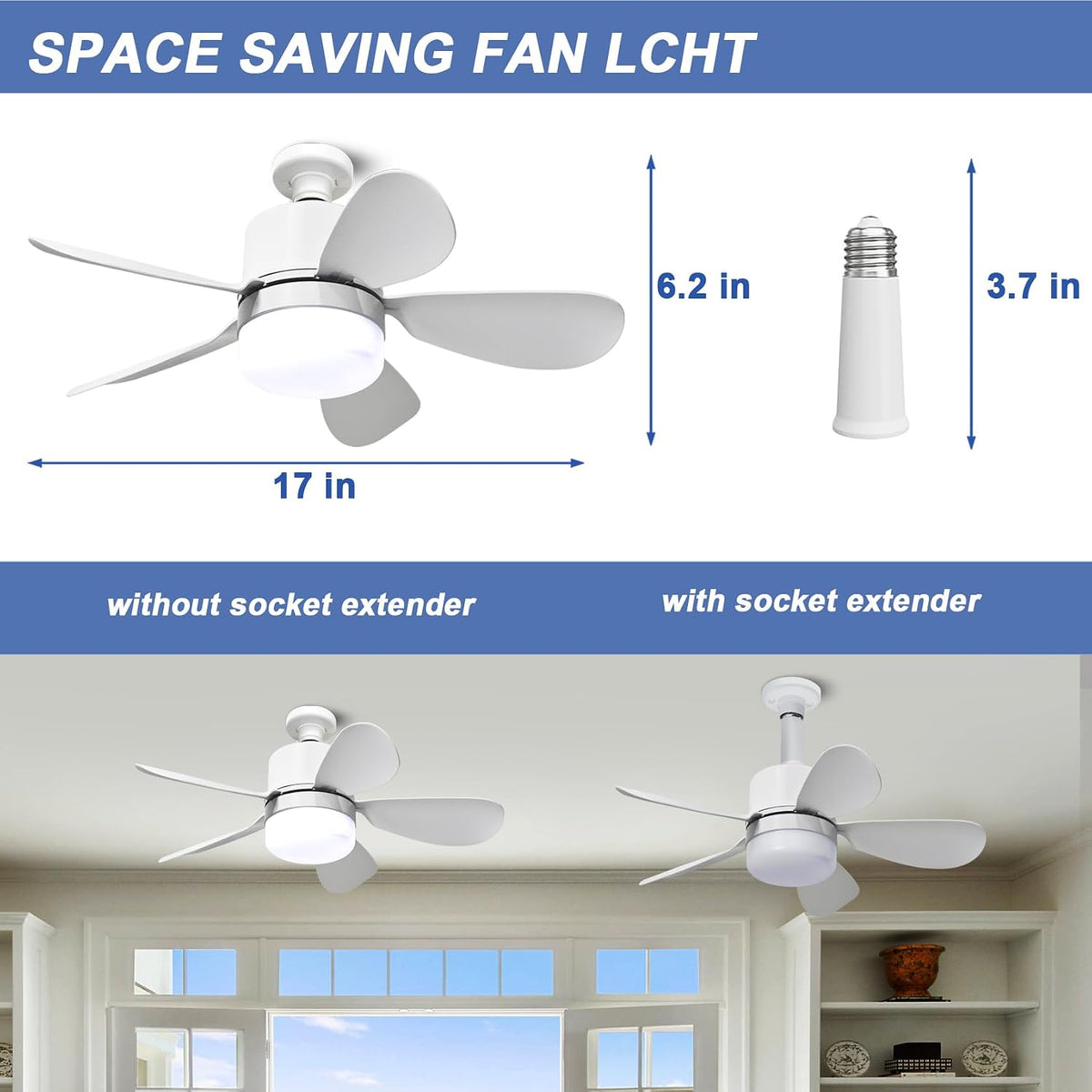 Socket Fan Light with Remote