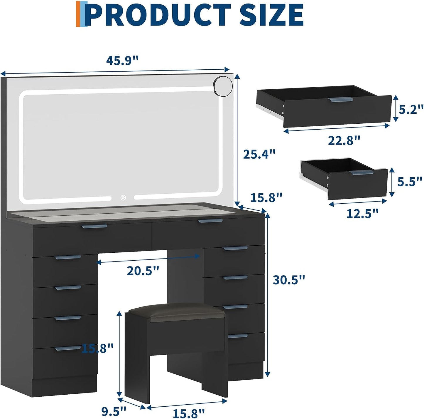 LED Makeup Vanity Desk