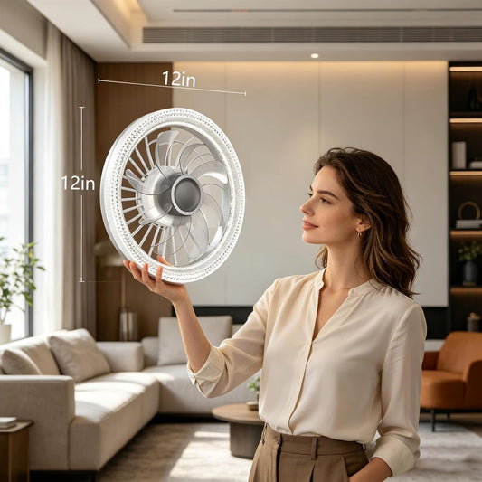 Deyagoo Ceiling Fan Light,12-inch Socket Fan Light with Remote Control | 3 Colors,4-Speed Wind level,Dimmable, LED Light, Easy to Install