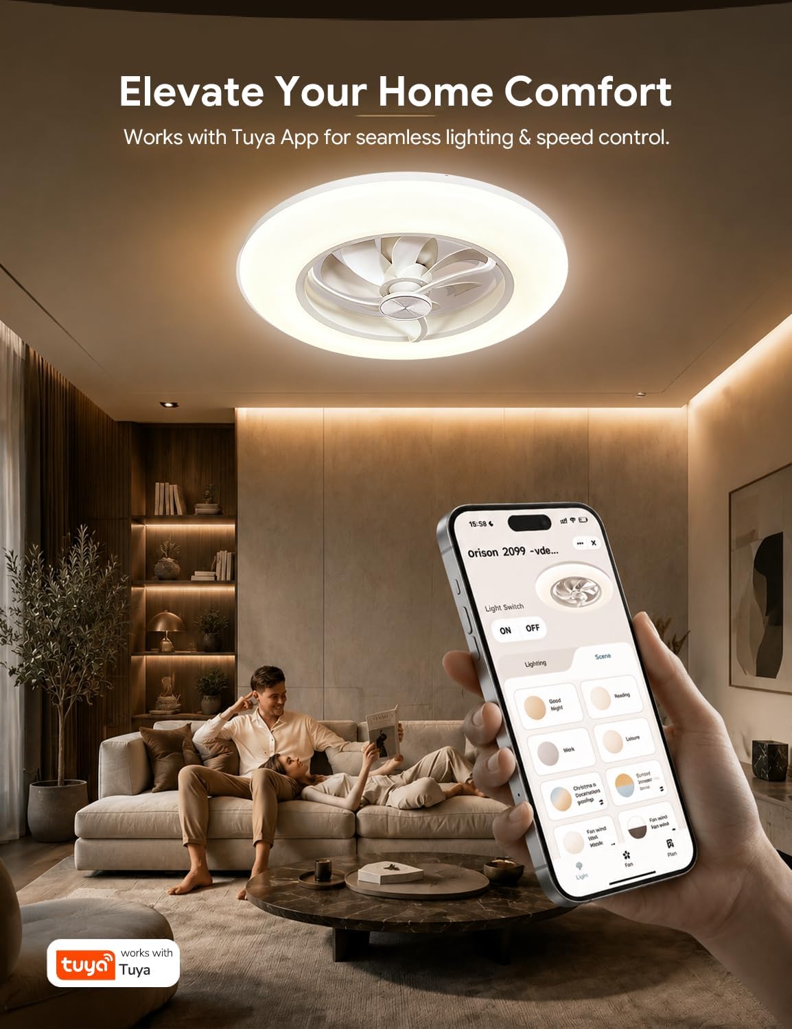 22" Ceiling Fan with Light