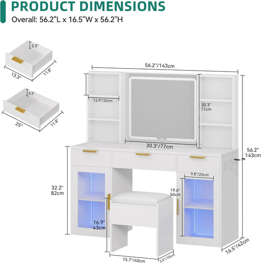 56" LED Vanity Desk