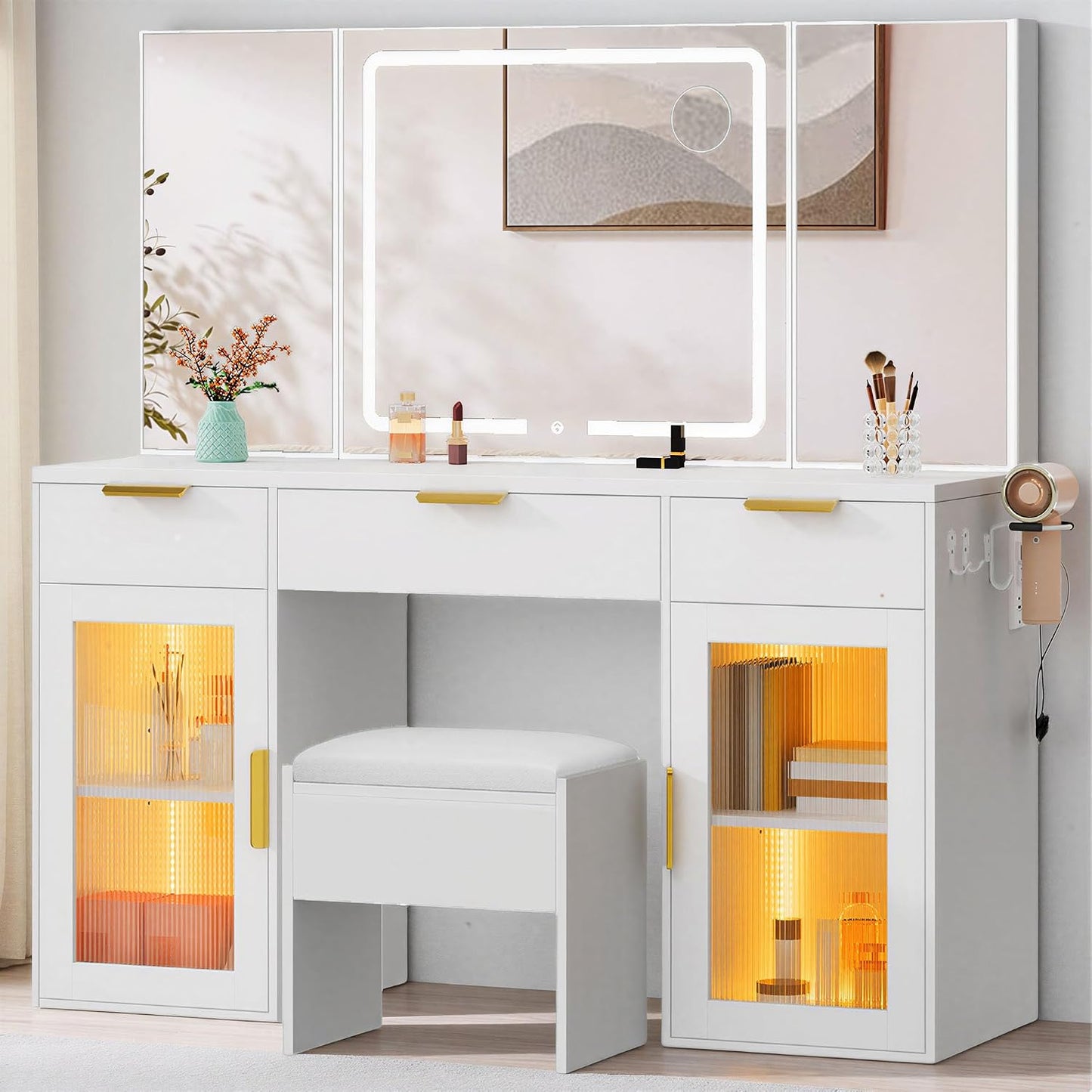 56" LED Vanity Desk