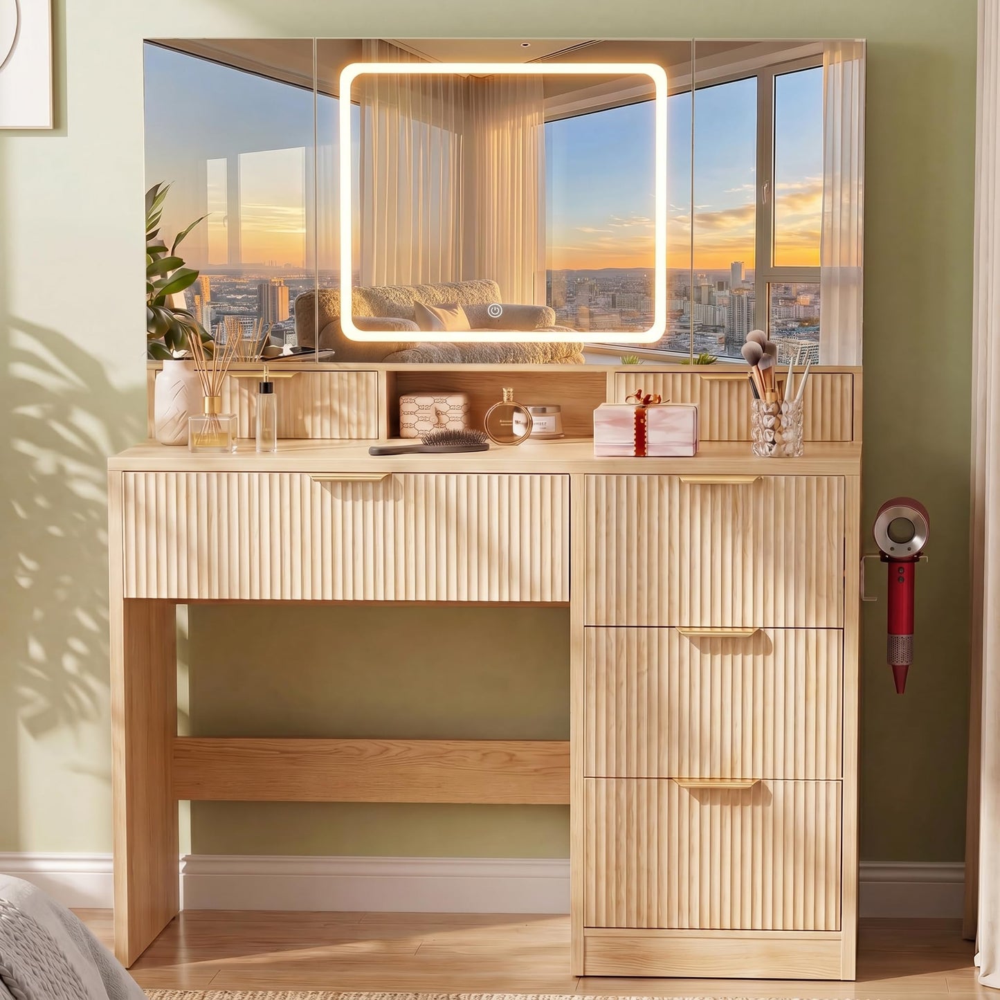 3-Way Mirror Vanity Desk