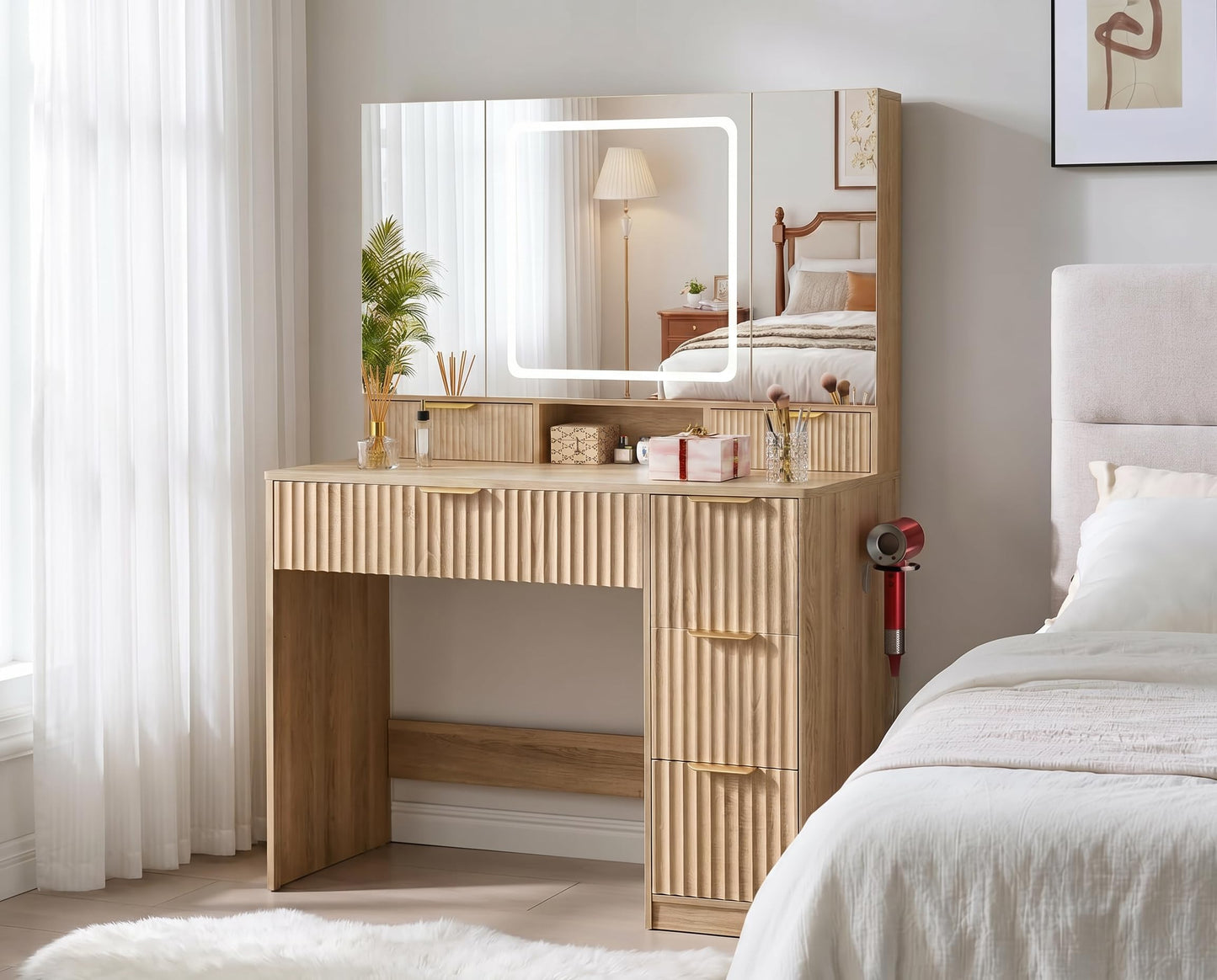 3-Way Mirror Vanity Desk