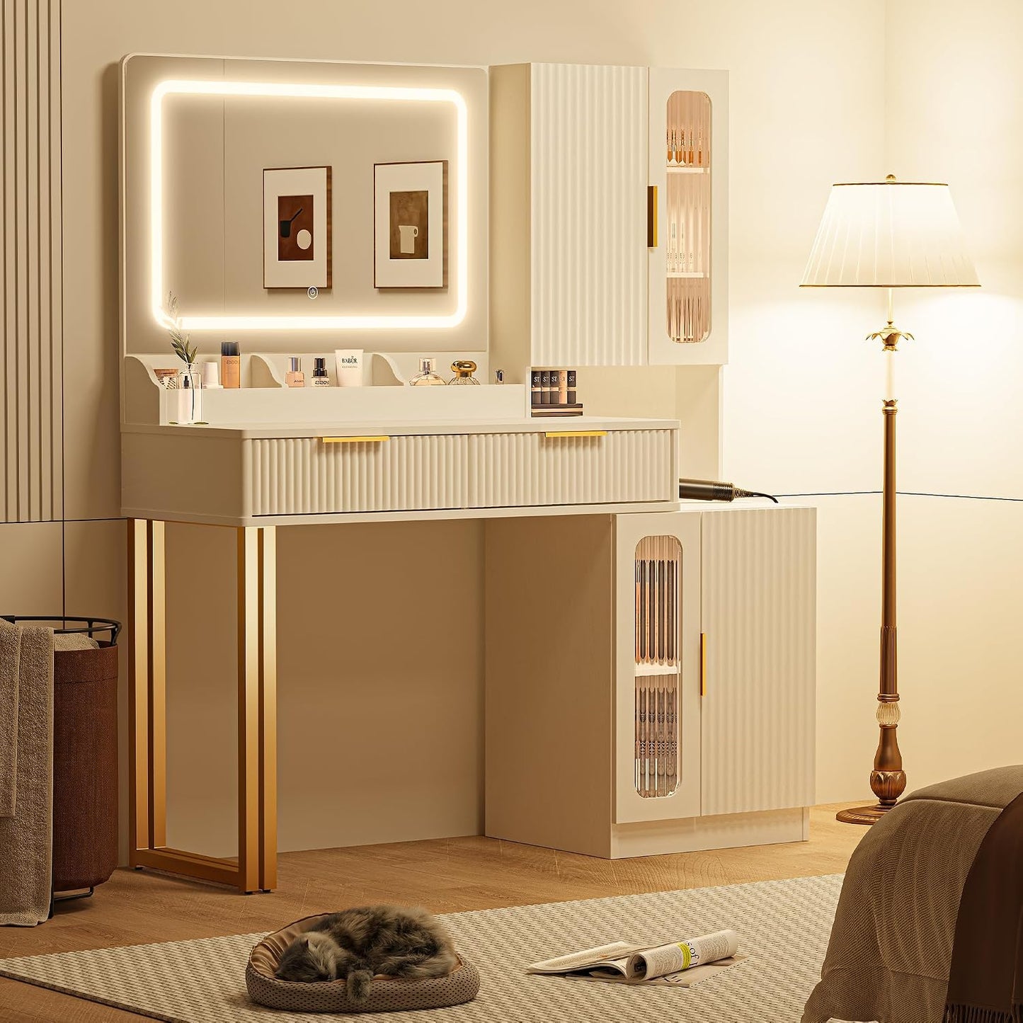 42" Modern Makeup Desk