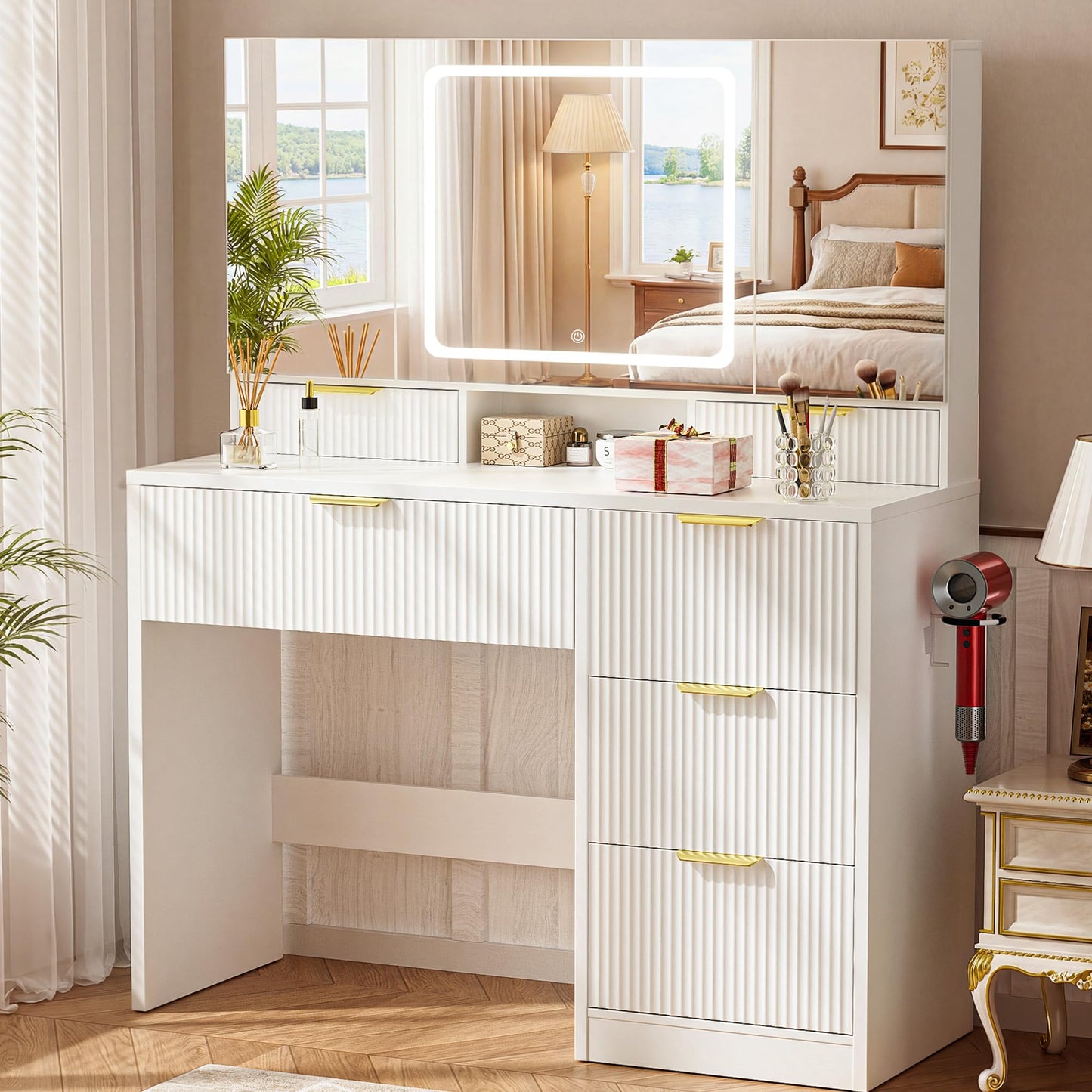 3-Way Mirror Vanity Desk