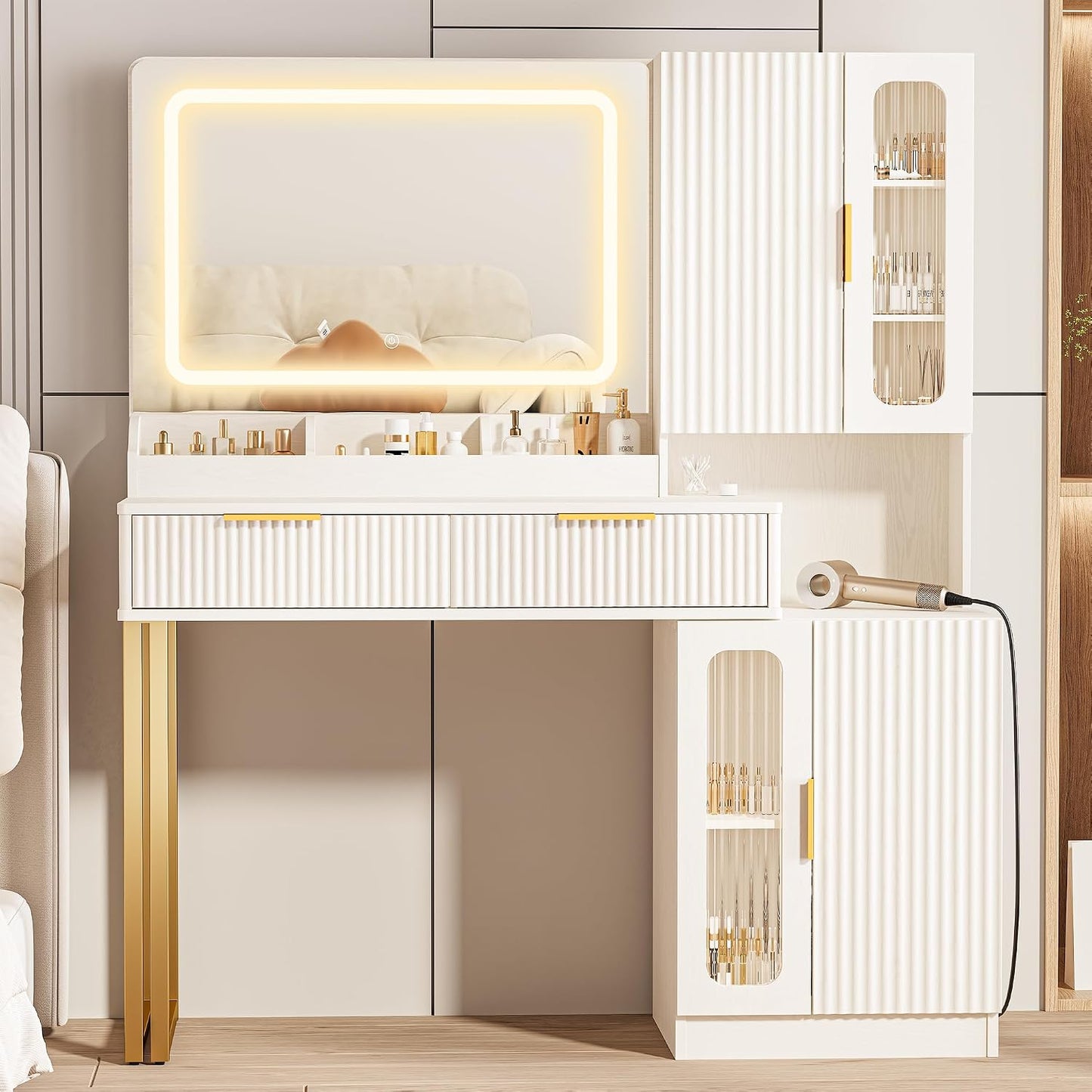 42" Modern Makeup Desk