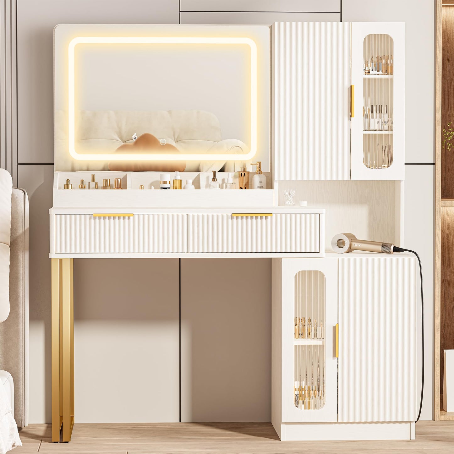 42" Modern Makeup Desk