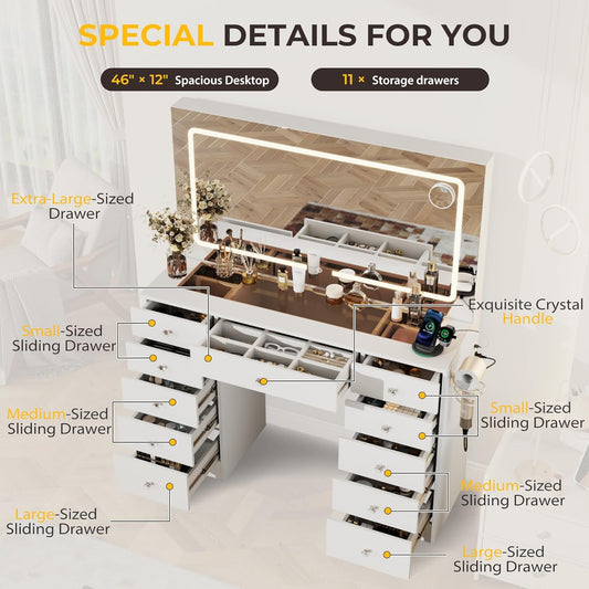 White LED Makeup Vanit