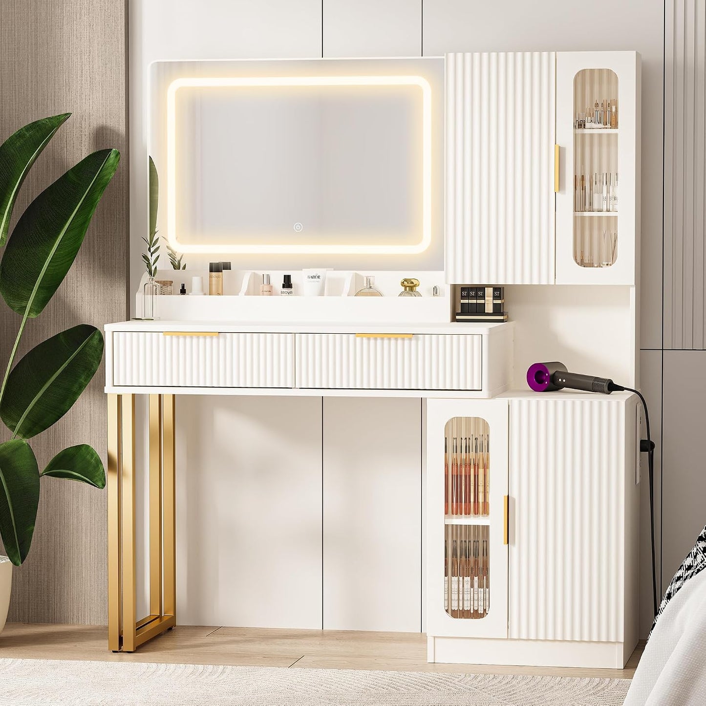 42" Modern Makeup Desk