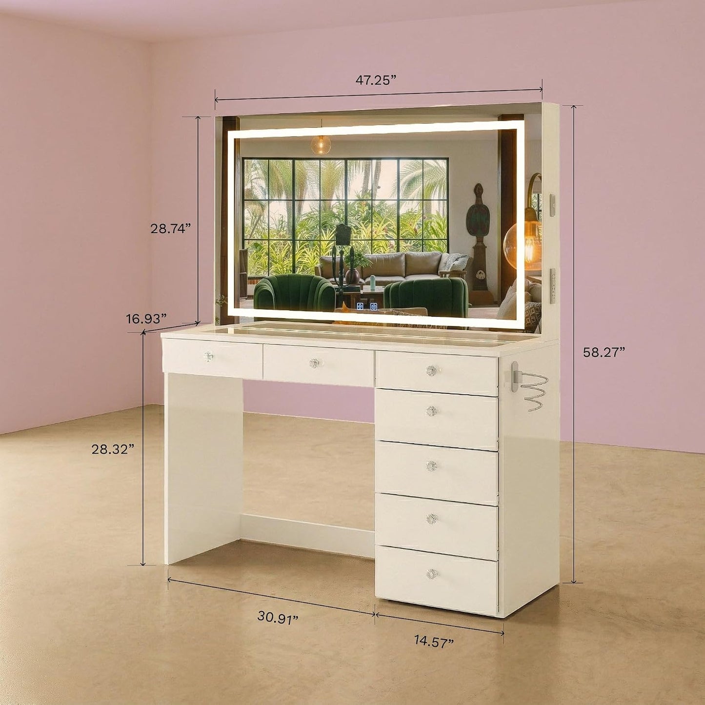 Luna LED Vanity Desk