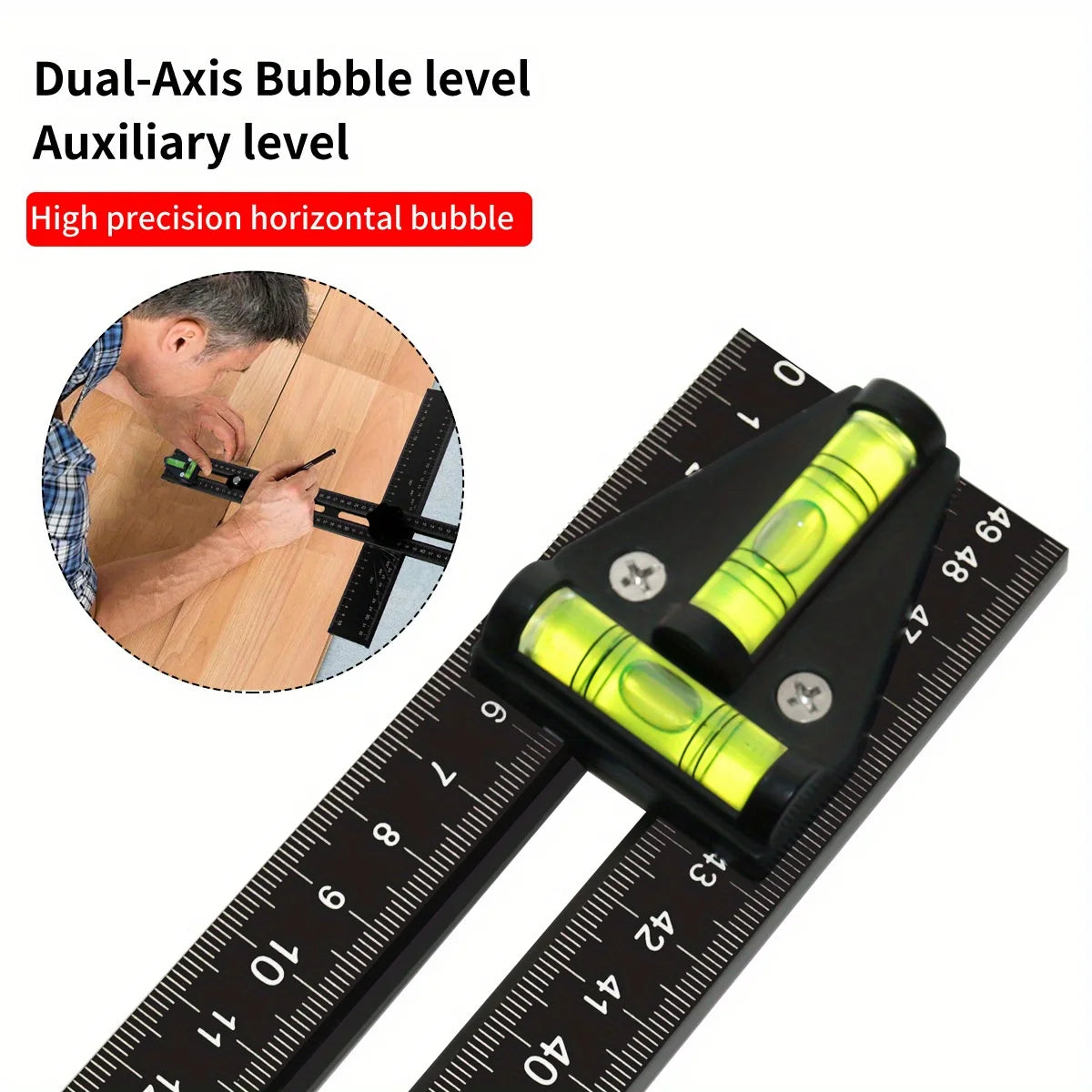 Adjustable 2-in-1 Drilling Square Ruler